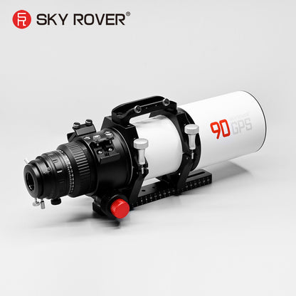 SkyRover 90 GPS 90mm F/6 3枚玉アポクロマート鏡筒 接眼部とフォーカサー